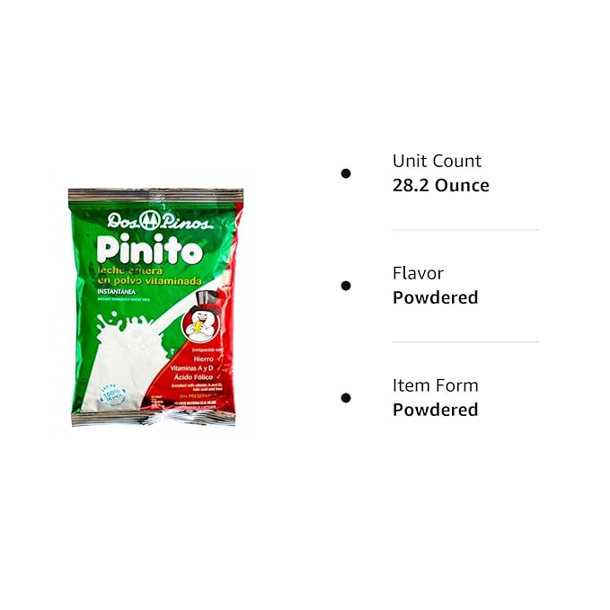 Dos Pinos, Pinito Instant Powdered Whole Milk, 800 gr (28.2 oz), from Costa Rica