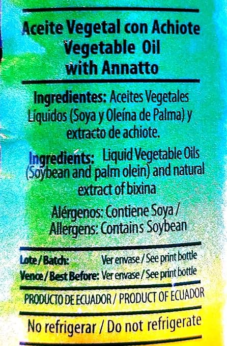 LA FAVORITA VEGETABLE OIL WITH ANNATO 16.9 OZ (Copy)