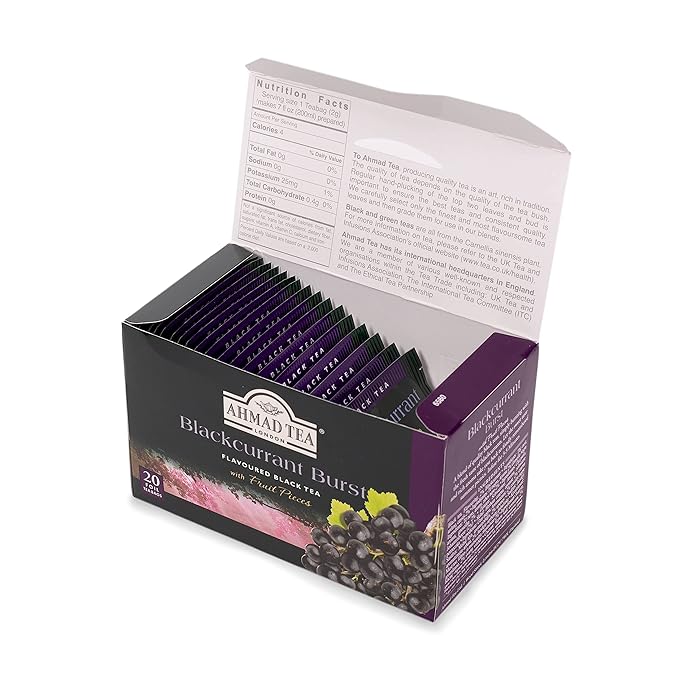 Ahmad Tea Blackcurrant Burst Black Tea, 20 tea bags