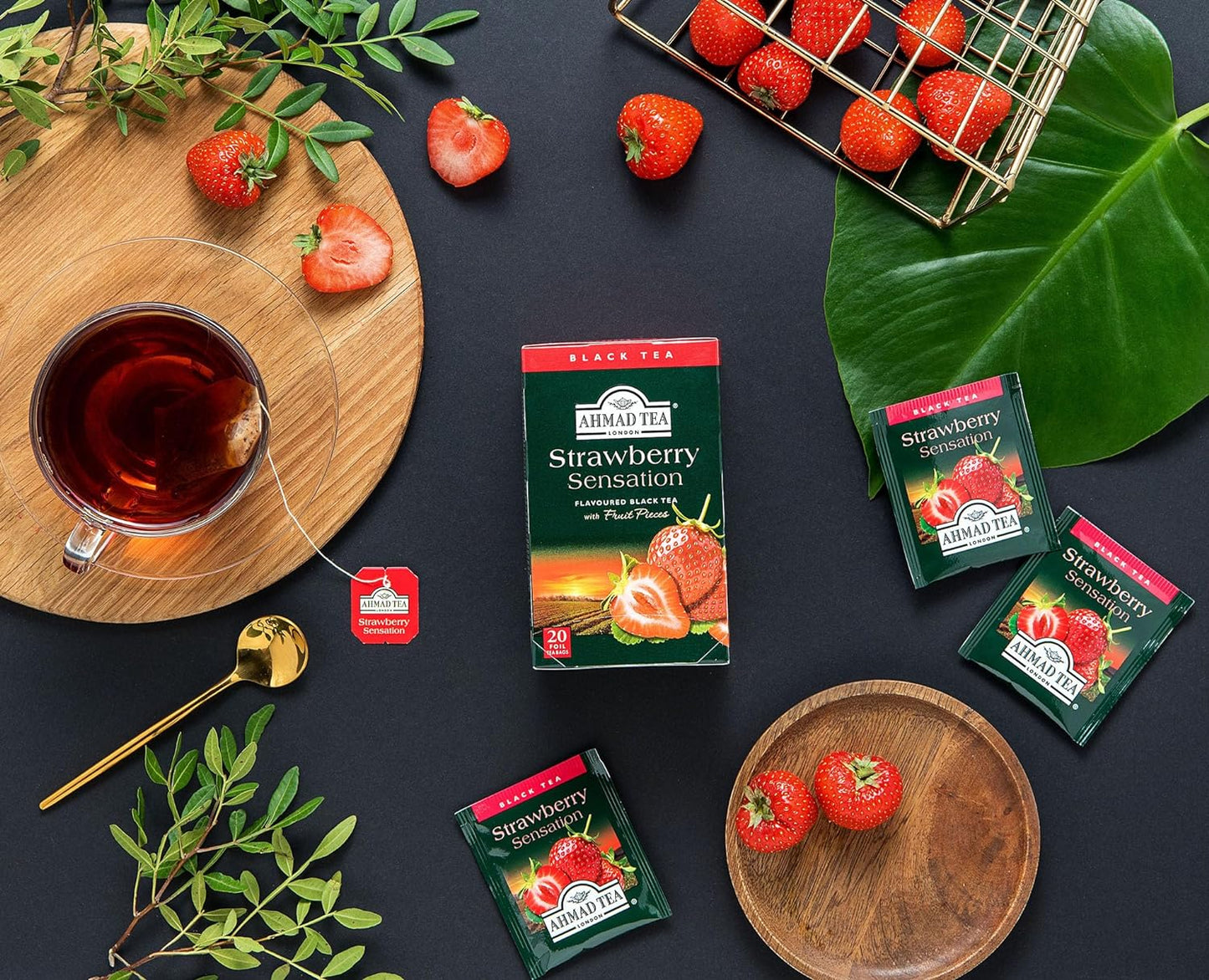 Ahmad Tea Black Tea, Strawberry Sensation Teabags