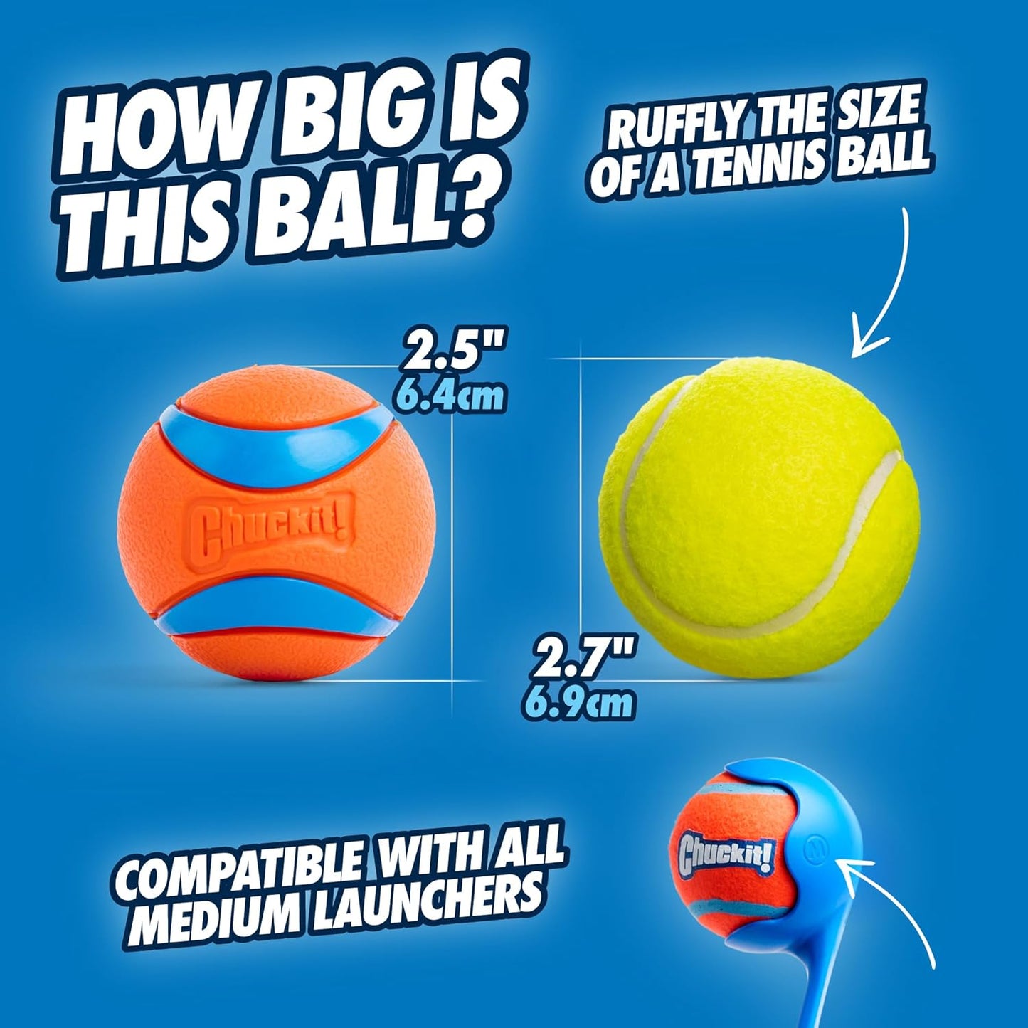 Chuckit! Ultra Ball Dog Toy with Chuckit! Cleaning Bucket Bundle - Bouncy Fetch Pet Toys For Dogs 20-60 lbs - Floats in Water - Durable Rubber - Size Medium - 2.5-inch Diameter - 8-Pack of Balls